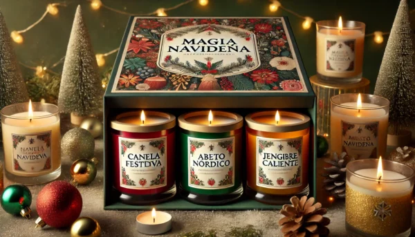 "Magia Navideña": Set de Regalo con Velas para Navidad: